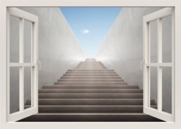 Steps Wall Decal, Sticker, Underground 3D Window View Stairs Sticker Mural, Living Room Home Decor