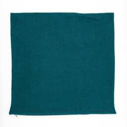 Deep Teal Linen Cushion Cover With Zipper 45cm X - 18 - thumbnail 3