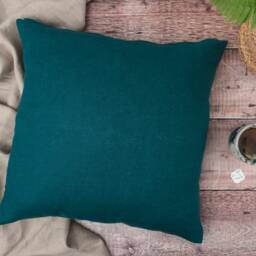 Deep Teal Linen Cushion Cover With Zipper 45cm X - 18 - thumbnail 2