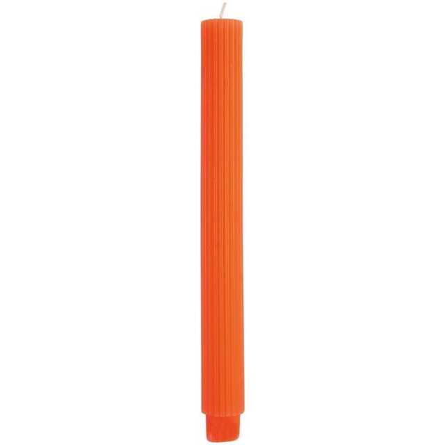 Tall Scalloped Coral Orange Dinner Candle - Wax Rustic Bright Taper Decorative 1 Size - image 1