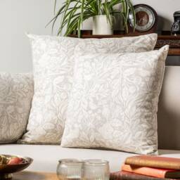 Serene Garden Printed Xl Rectangular Cushion Cover. Delicate William Morris Inspired Floral & Bird English Design. 23X15 - thumbnail 2