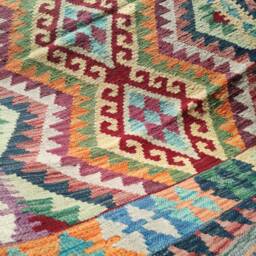 Kilim Rug Tribal, Handmade Artisan Afghan Turkish Aztec Geometric Wool 147x104 cm - thumbnail 4