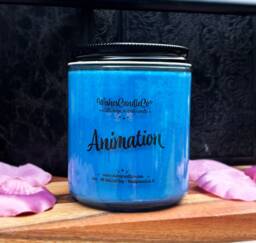 Animation 8Oz Candle With Free Pin Inside - Artist Creative Soy Wax Magic Wishes Co Animator Citrus For Her Him