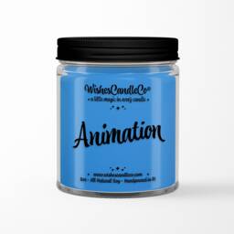 Animation 8Oz Candle With Free Pin Inside - Artist Creative Soy Wax Magic Wishes Co Animator Citrus For Her Him - thumbnail 3