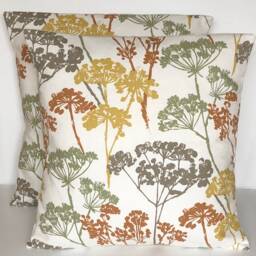 "Clarke & Dunwich Floral Cushion Covers Spice Orange, Set Of 2 - 16""-24" - thumbnail 2