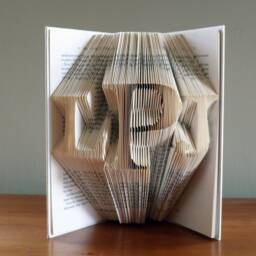 Handmade Personalized Gift - Custom Folded Book Monogram Your Initials Lovers Monogrammed Gifts For Him Her Books - thumbnail 2