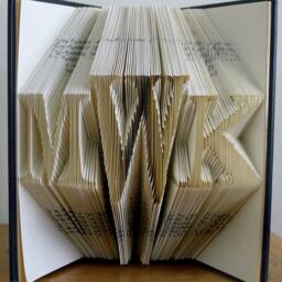 Handmade Personalized Gift - Custom Folded Book Monogram Your Initials Lovers Monogrammed Gifts For Him Her Books - thumbnail 3