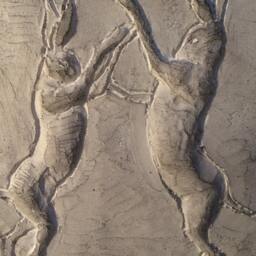 Autumn Gift Boxing Hares Wall Sculpture, Garden Plaque, Ornament, Art - thumbnail 3