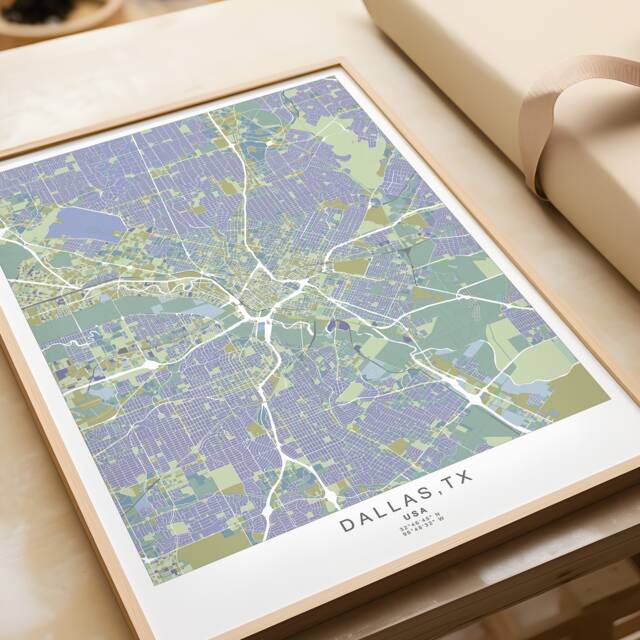 Dallas Print in Different Colors & Sizes - Texas, Usa Travel Wall Art - image 1
