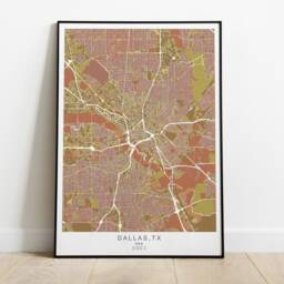 Dallas Print in Different Colors & Sizes - Texas, Usa Travel Wall Art - thumbnail 2
