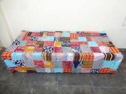 Handmade Indian Kantha Quilt Patchwork Cotton Bedspread, Twin Size