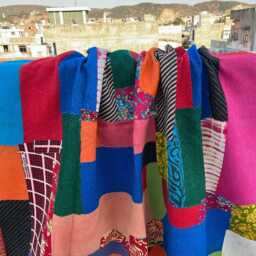 Cotton Kantha Block Print Quilt Reversible Patchwork Handmade Bohemian Bedding - thumbnail 2