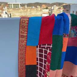 Cotton Kantha Block Print Quilt Reversible Patchwork Handmade Bohemian Bedding - thumbnail 3