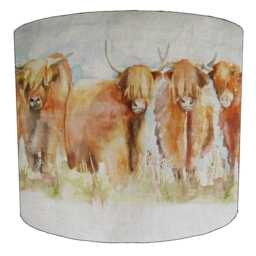 Highland Cows Cattle Drum Lampshades For Ceiling Light Shades Pendants Or Bedside, Table Lamp Shades - thumbnail 3