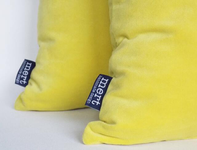 Yellow Velvet Pillow Cover Decorative Throw Pillow, All Sizes - image 1