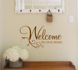 Wall Decal-Welcome To Our Home-Vinyl Decal - Welcoming - Entryway - Home Decor - Words & Phrases - For The Wall - thumbnail 1