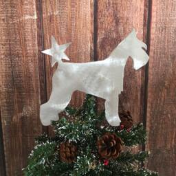 Standard Schnauzer, Dog Christmas Tree Topper, Mini Holiday Decoration, Wall Hanging, Yard Stake, Metal Art, Lover Gift