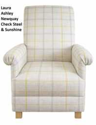 Laura Ashley Newquay Check Fabric Adult Chair Armchair Small Accent Nursery Penrith Whinfell Josette Statement Bedroom Bacall - thumbnail 1