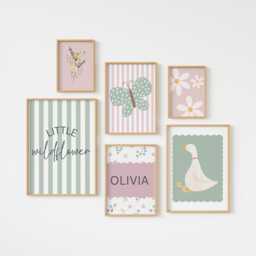 Floral Girls Room Print Set Wildflower, Butterfly, Goose - thumbnail 1