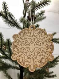 Boho Christmas Ornament, Style Wooden Decor, Natural Wood Bohemian Home Tree Holiday Decoration