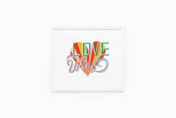 Love Wins Hand Lettered Watercolor & Gouache 8x10 Painting- Print - Inspirational - thumbnail 1