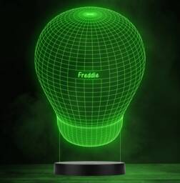 3D Effect Hot Air Balloon & Basket Personalised Colour Change Lamp Night Light