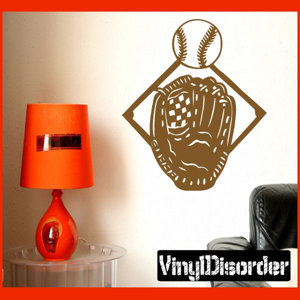 Baseball Glove Vinyl Wall Decal Or Car Sticker - Baseballmc011Et - image 1