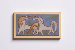 Ceramic Art Tile Wild Horses Wall D??cor Handmade Equestrian Gifts Kids Room Animal For Girlfriend Aesthetic Artwork Simple Lines - thumbnail 1