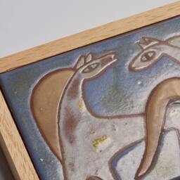 Ceramic Art Tile Wild Horses Wall D??cor Handmade Equestrian Gifts Kids Room Animal For Girlfriend Aesthetic Artwork Simple Lines - thumbnail 3