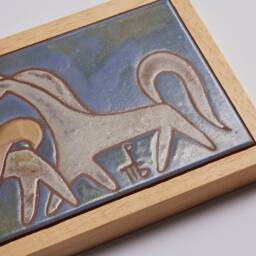 Ceramic Art Tile Wild Horses Wall D??cor Handmade Equestrian Gifts Kids Room Animal For Girlfriend Aesthetic Artwork Simple Lines - thumbnail 2