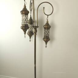 3 Glass Standing Lamp, Morocco Lantern, Chandelier, Turkish Light, Standing Floor Standing Lamp, Morocco Lamp, Turkey Light - thumbnail 3