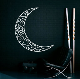 Moon Wall Decal Crescent Vinyl Stickers Stars Symbol Home Interior Design Art Murals Bedroom Decor - 14Ms01Y - thumbnail 1