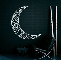 Moon Wall Decal Crescent Vinyl Stickers Stars Symbol Home Interior Design Art Murals Bedroom Decor - 14Ms01Y