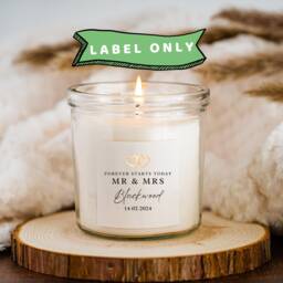 Couple Wedding Day Candle Sticker Label Stickers Gifts Mr & Mrs Present - thumbnail 3