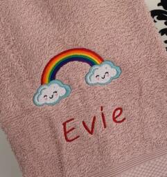 Personalised Baby Taggy Blanket - Embroidered Name & Rainbow 35cm X Comforter Blanket - thumbnail 1