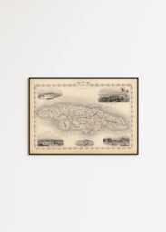 Vintage Jamaica Map Print 1851 Wall Art - thumbnail 1