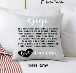 Personalized Linen Throw Pillow, Custom Grandparent Gift