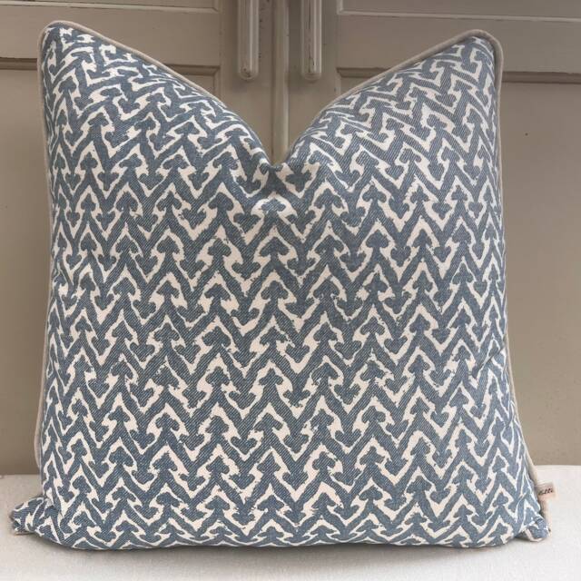 Cushions Made in Fermoie Rabanna Blue Cotton Decorative Sofa Throw Pillow Cover - image 1