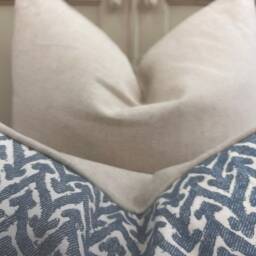 Cushions Made in Fermoie Rabanna Blue Cotton Decorative Sofa Throw Pillow Cover - thumbnail 3