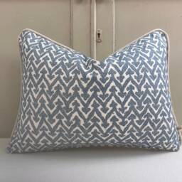 Cushions Made in Fermoie Rabanna Blue Cotton Decorative Sofa Throw Pillow Cover - thumbnail 2