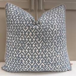 Cushions Made in Fermoie Rabanna Blue Cotton Decorative Sofa Throw Pillow Cover - thumbnail 1