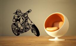 Biker Wall Decals Harley Man Decal Vinyl Sticker Home Decor Art Bedroom Chu1423 - thumbnail 1