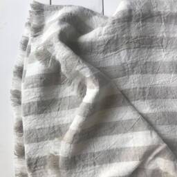 Soft Linen Beach Towel in Thick Beige White Stripes/Stonewashed Linen Beach Stripes/Beach Scarf/ - thumbnail 2
