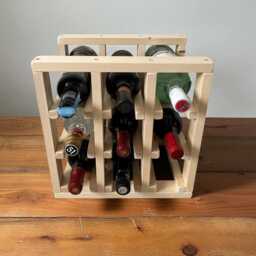 Handmade Wooden Wine Rack Insert For Ikea Kallax - 9 Bottle Capacity - thumbnail 4