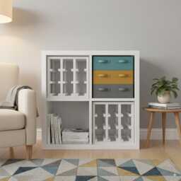 Handmade Wooden Wine Rack Insert For Ikea Kallax - 9 Bottle Capacity - thumbnail 3