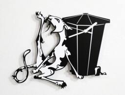 Cat in The Alley Silhouette - Wall Clock - thumbnail 1