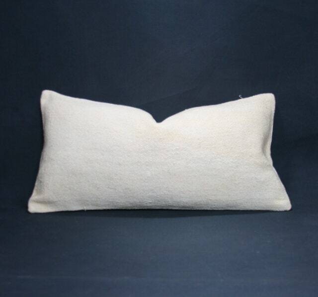 "Kilim Pillow, Wool Kilim Cousin From Anatolia , 30x60 cm, 12""x24" - image 1