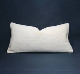 "Kilim Pillow, Wool Kilim Cousin From Anatolia , 30x60 cm, 12""x24" - thumbnail 1