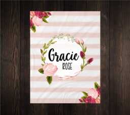 Personalized Baby Blanket Gifts Soft Fleece Minky Shower Gift Newborn Watch Me Grow Girl Floral Monogram