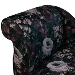 Handmade Floral Aubergine Velvet Chaise Longue - Small Accent Sofa Chair British Bespoke Made - thumbnail 3